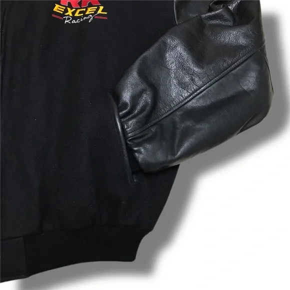 Vintage RK Excel Racing Motorcycle Drag Racing Mens 2XL Wool / Leather Jacket